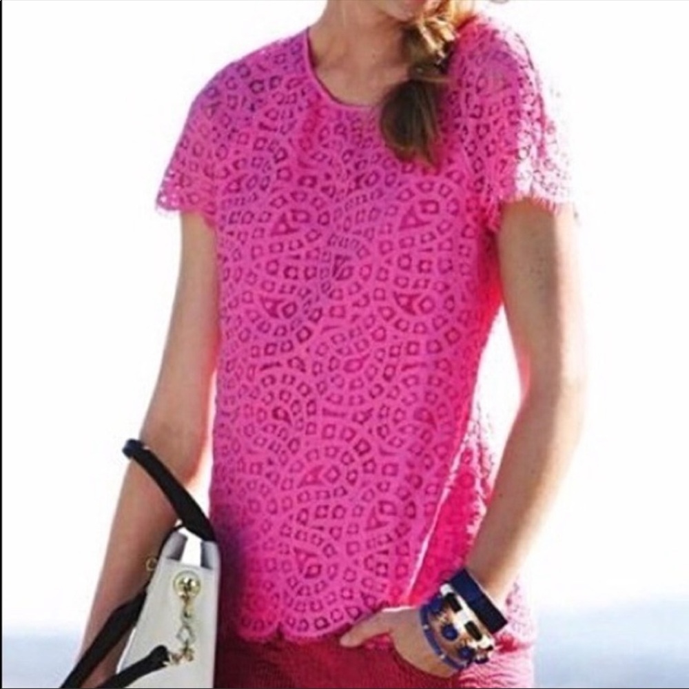 J. Crew Lace Cut Top
